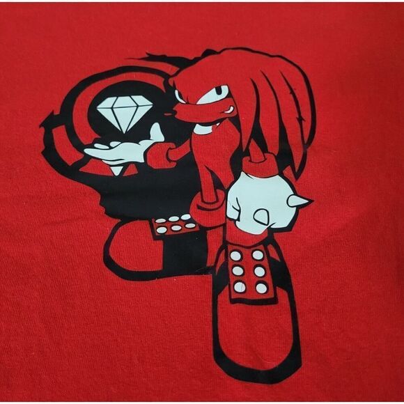 Sonic The Hedgehog Knuckles Red Short Sleeve Shirt SZ S - Picture 5 of 6